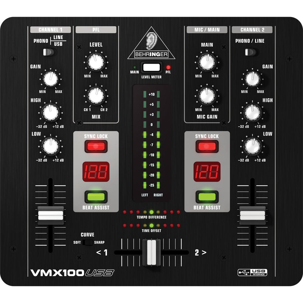 베링거 Behringer VMX100USB 2CH DJ 믹서 인터페이스