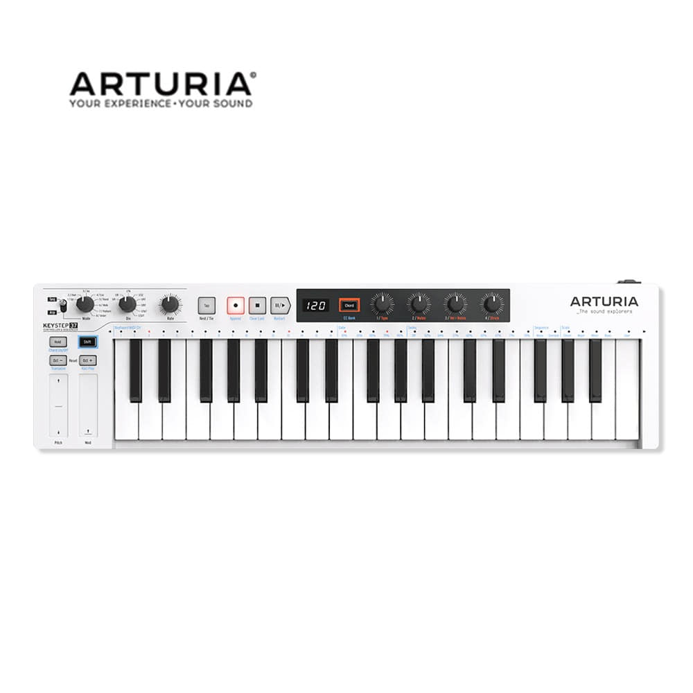 Arturia Keystep 37 건반 아투리아 키스텝 마스터키보드 MIDI 미디 컨트롤러 화이트
